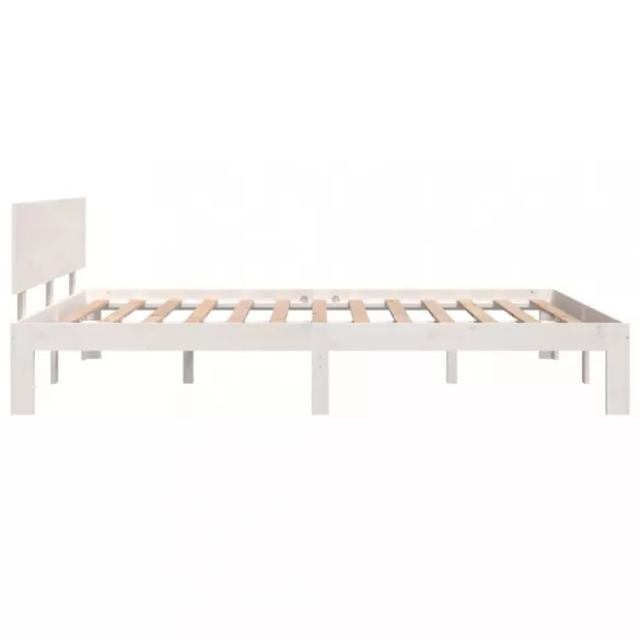 fehér tömör fenyőfa ágykeret 140 x 200 cm