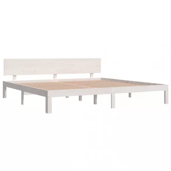 fehér tömör fenyőfa ágykeret 200 x 200 cm
