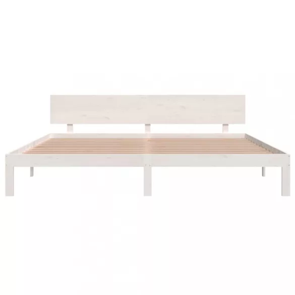 fehér tömör fenyőfa ágykeret 200 x 200 cm