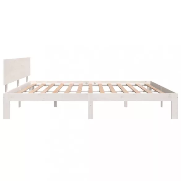 fehér tömör fenyőfa ágykeret 200 x 200 cm