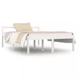 Double fehér tömör fenyőfa ágy időseknek 135 x 190 cm