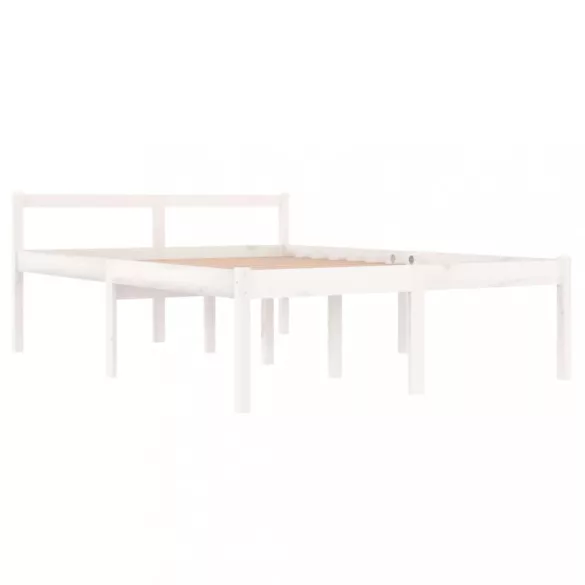 Double fehér tömör fenyőfa ágy időseknek 135 x 190 cm