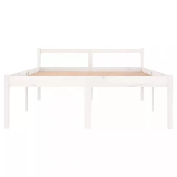 Double fehér tömör fenyőfa ágy időseknek 135 x 190 cm