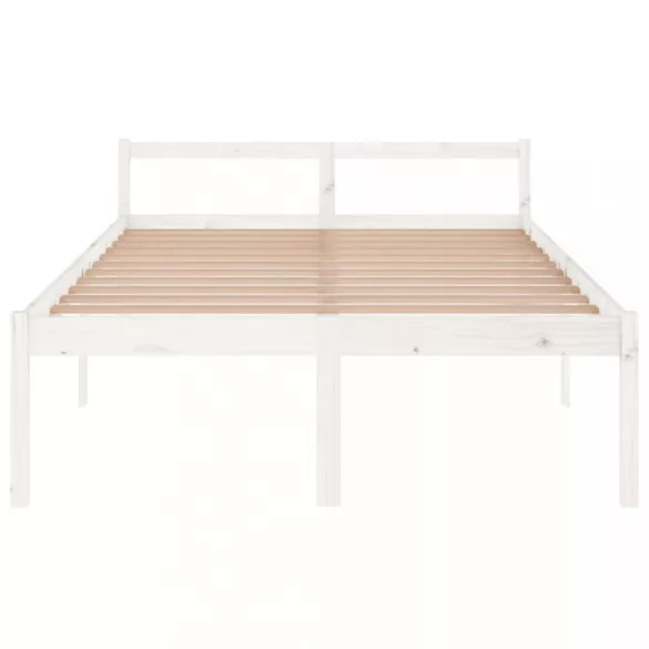 fehér tömör fenyőfa ágy időseknek 140 x 200 cm