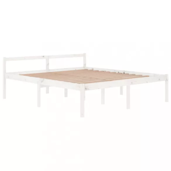 Super King Size fehér tömör fenyőfa ágy időseknek 180 x 200 cm