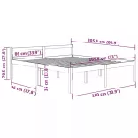 Super King Size fehér tömör fenyőfa ágy időseknek 180 x 200 cm