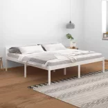 fehér tömör fenyőfa ágy időseknek 200 x 200 cm