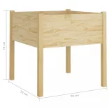 2 db tömör fenyőfa kerti virágtartó 70 x 70 x 70 cm
