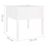 fehér tömör fenyő virágláda 70x70x70 cm