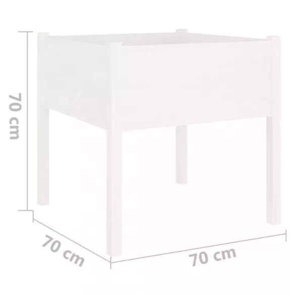 fehér tömör fenyő virágláda 70x70x70 cm
