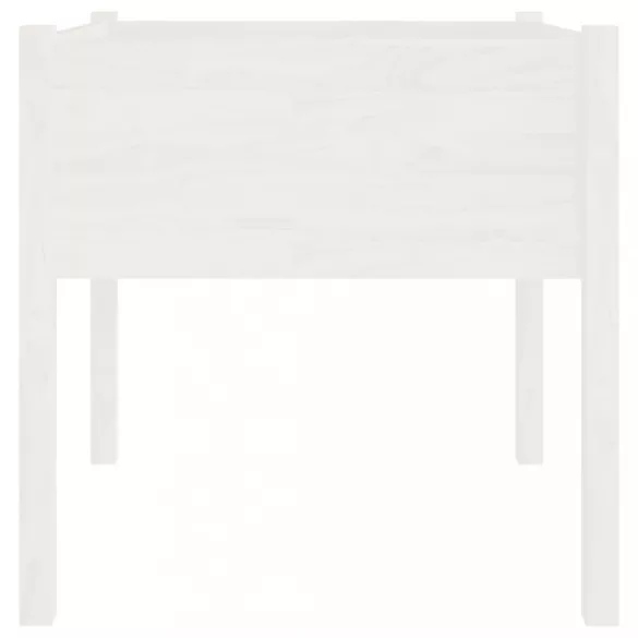 2 db fehér tömör fenyőfa kerti virágtartó 70 x 70 x 70 cm