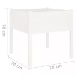 2 db fehér tömör fenyőfa kerti virágtartó 70 x 70 x 70 cm