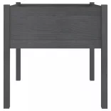 2 db szürke tömör fenyőfa kerti virágtartó 70 x 70 x 70 cm