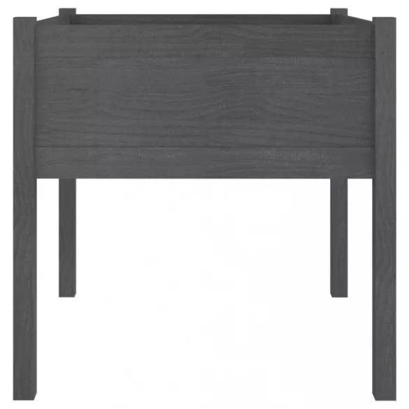 2 db szürke tömör fenyőfa kerti virágtartó 70 x 70 x 70 cm
