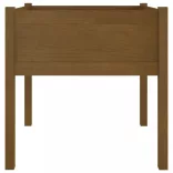 2 db mézbarna tömör fenyőfa kerti virágtartó 70 x 70 x 70 cm