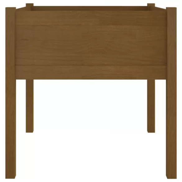 2 db mézbarna tömör fenyőfa kerti virágtartó 70 x 70 x 70 cm