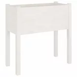 2 db fehér tömör fenyőfa kerti virágtartó 70 x 31 x 70 cm