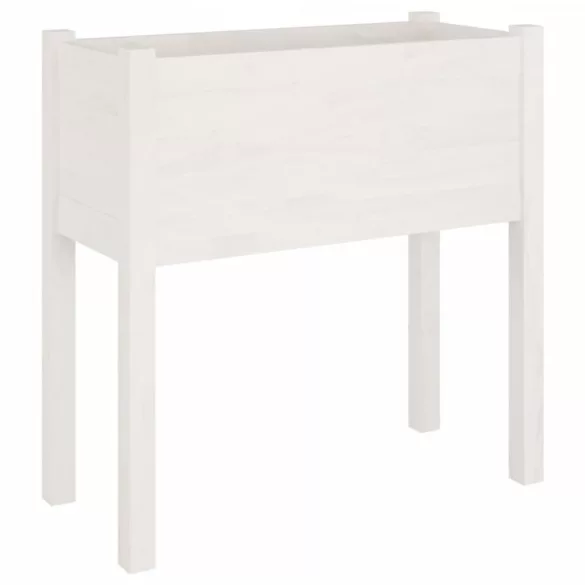 2 db fehér tömör fenyőfa kerti virágtartó 70 x 31 x 70 cm