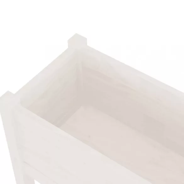 2 db fehér tömör fenyőfa kerti virágtartó 70 x 31 x 70 cm