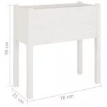 2 db fehér tömör fenyőfa kerti virágtartó 70 x 31 x 70 cm