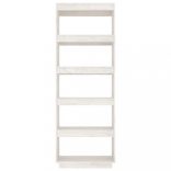 fehér tömör fenyőfa könyvszekrény/térelválasztó 60x35x167 cm