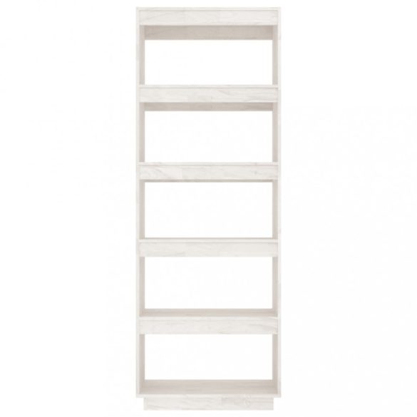 fehér tömör fenyőfa könyvszekrény/térelválasztó 60x35x167 cm