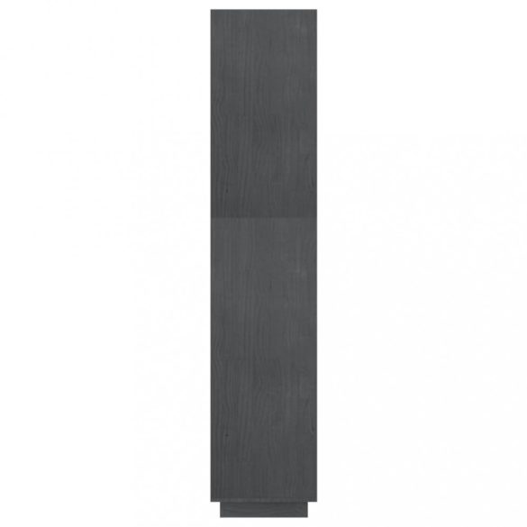 szürke tömör fenyőfa könyvszekrény/térelválasztó 60x35x167 cm