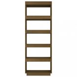 mézbarna tömör fenyőfa könyvszekrény/térelválasztó 60x35x167cm