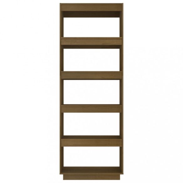 mézbarna tömör fenyőfa könyvszekrény/térelválasztó 60x35x167cm