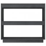 szürke tömör fenyőfa könyvszekrény 80 x 35 x 71 cm