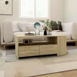 sonoma tölgy színű szerelt fa dohányzóasztal 102 x 55 x 42 cm