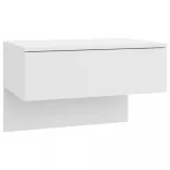 2 db magasfényű fehér falra szerelhető éjjeliszekrény