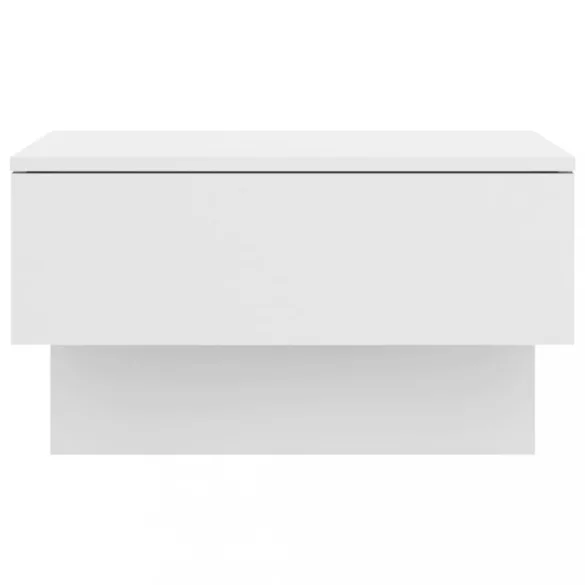 2 db magasfényű fehér falra szerelhető éjjeliszekrény