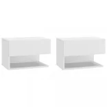 2 db fehér falra szerelhető éjjeliszekrény