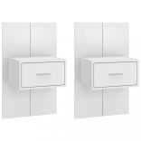 2 db fehér falra szerelhető éjjeliszekrény