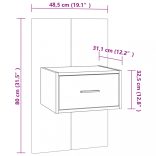 2 db fehér falra szerelhető éjjeliszekrény