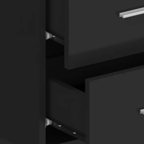 fekete falra szerelhető éjjeliszekrény