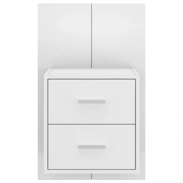 magasfényű fehér falra szerelhető éjjeliszekrény