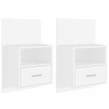 2 db fehér falra szerelhető éjjeliszekrény
