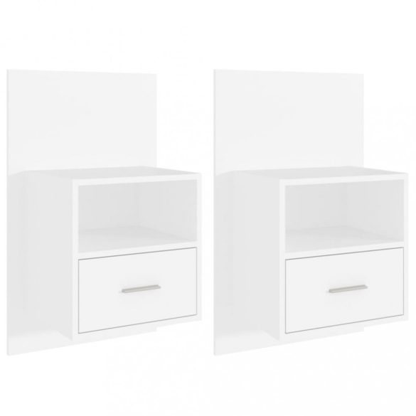 2 db fehér falra szerelhető éjjeliszekrény