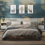 2 db betonszürke falra szerelhető éjjeliszekrény