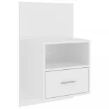 magasfényű fehér falra szerelhető éjjeliszekrény