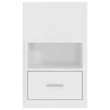 magasfényű fehér falra szerelhető éjjeliszekrény