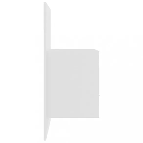 magasfényű fehér falra szerelhető éjjeliszekrény