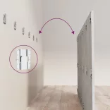 betonszürke szerelt fa ágyfejtámla 200x1,5x80 cm