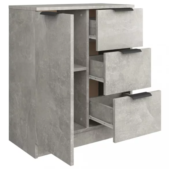 betonszürke szerelt fa tálalóasztal 60 x 30 x 70 cm