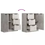 betonszürke szerelt fa tálalóasztal 60 x 30 x 70 cm