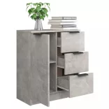 betonszürke szerelt fa tálalóasztal 60 x 30 x 70 cm