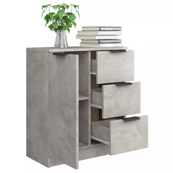 betonszürke szerelt fa tálalóasztal 60 x 30 x 70 cm