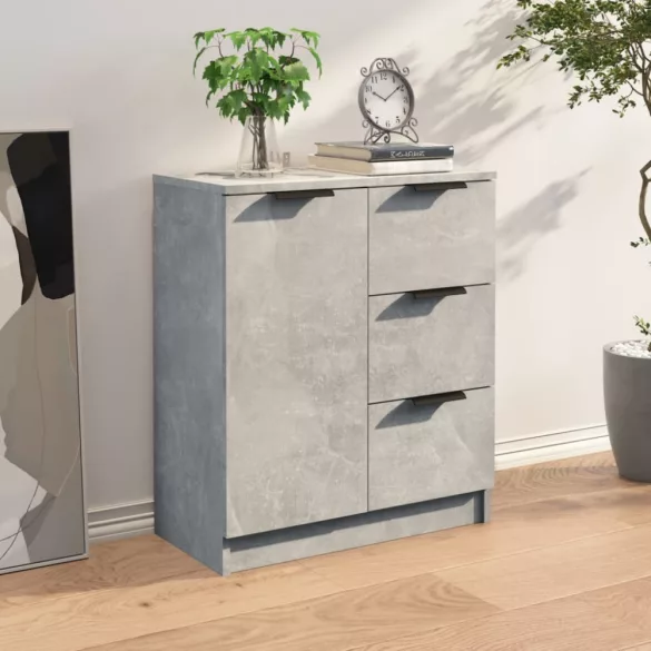 betonszürke szerelt fa tálalóasztal 60 x 30 x 70 cm